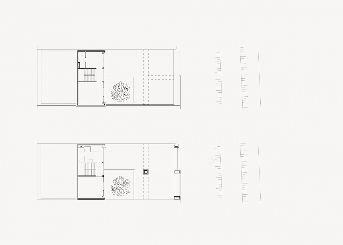 Second floor plan and roof terrace