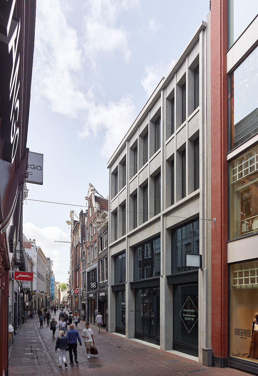 There is a double-height shop plinth with offices above